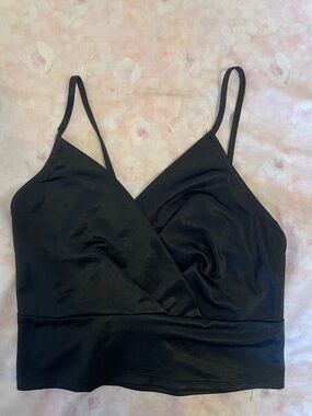 Zara Black Wrap Crop Cami